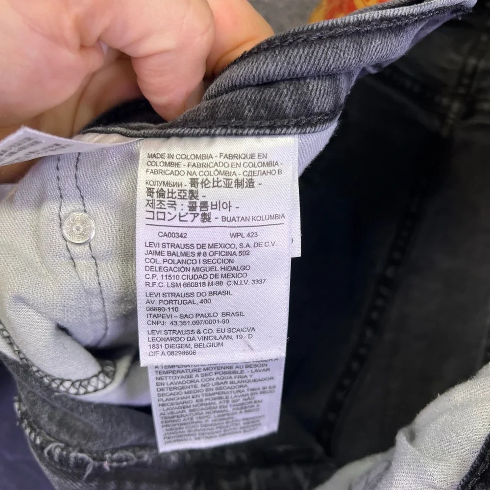 Levis 514 Jeans Men 34x30 Black Straight Classic Stretch Denim Casual Grunge EUC
